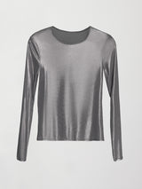 Silver Mesh Long Sleeve Top - Grey Mesh