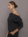 Drapey Knit Sweatshirt in Interlock - Black