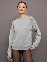 Martini Embellished Sweatshirt - Heather Grey