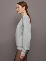 Martini Embellished Sweatshirt - Heather Grey