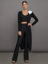 Rosette Longline Sweater - Black