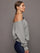 Off Shoulder Sweatshirt in French Terry - Heather Grey