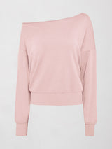 Off Shoulder Sweatshirt in French Terry - Lotus