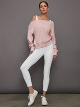 Off Shoulder Sweatshirt in French Terry - Lotus