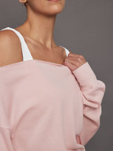 Off Shoulder Sweatshirt in French Terry - Lotus