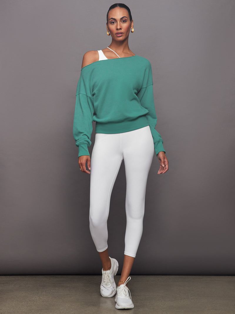 Off Shoulder Sweatshirt in French Terry - Slushy