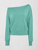 Off Shoulder Sweatshirt in French Terry - Slushy