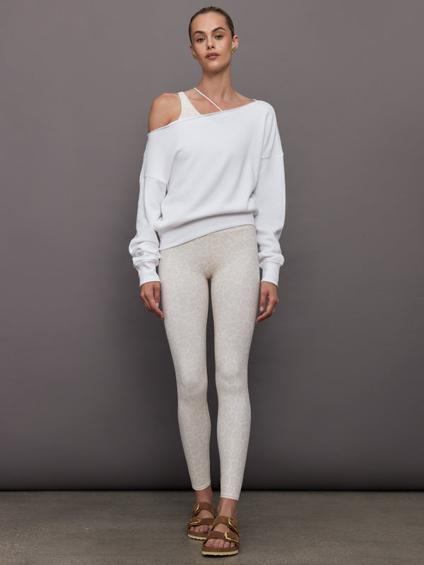 Off Shoulder Sweatshirt in French Terry - White