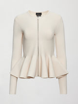 Peplum Zip Up - Cream