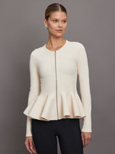 Peplum Zip Up