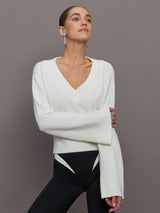 Bell Sleeve Off Shoulder Sweater - Cloud Dancer