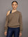 Off Shoulder Sweatshirt in French Terry - Caribou