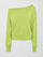 Off Shoulder Sweatshirt in French Terry - Acid Lime