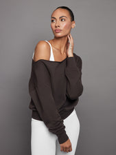 Off Shoulder Sweatshirt in French Terry