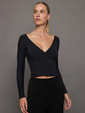 Long Sleeve Wrap Top in Melt