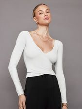 Long Sleeve Wrap Top in Melt