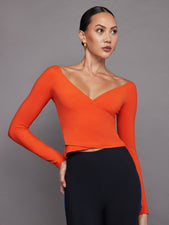 Long Sleeve Wrap Top in Melt