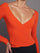 Long Sleeve Wrap Top in Melt - Orange