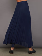 Mesh Pleated Skirt - Navy