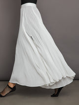 Mesh Pleated Skirt - Ivory