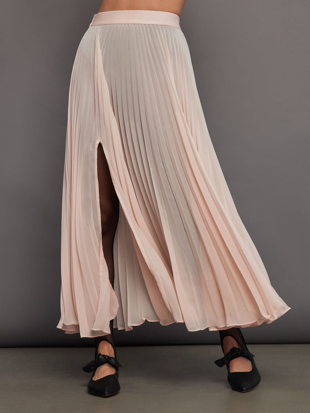 Mesh Pleated Skirt - Rose Cloud