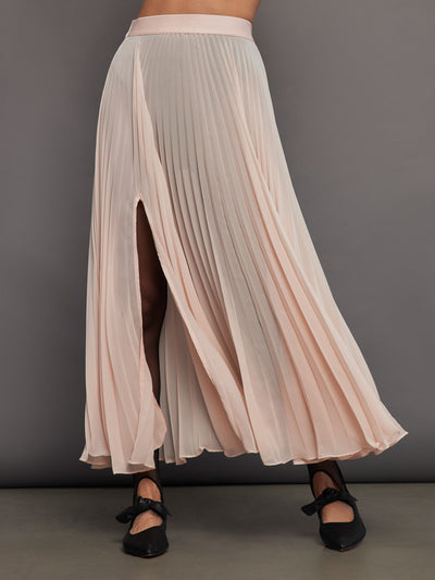 Mesh Pleated Skirt - Rose Cloud