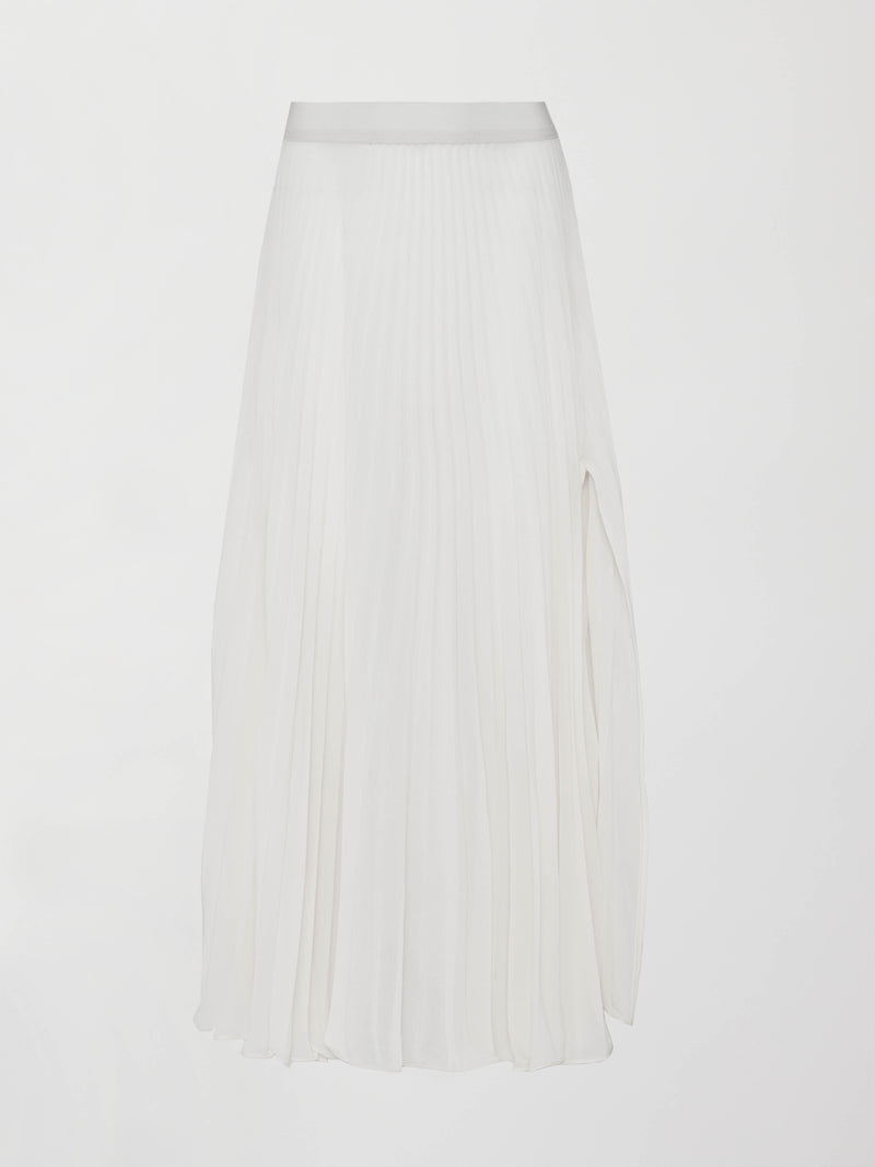 Mesh Pleated Skirt - Ivory