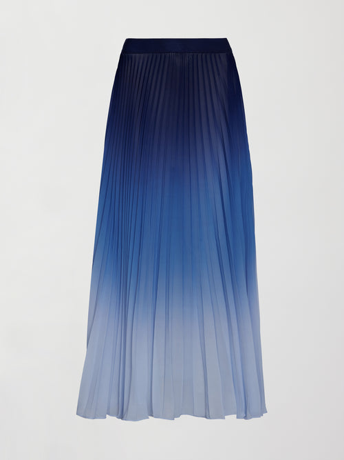 Ombre Pleated Skirt - Navy Ombre