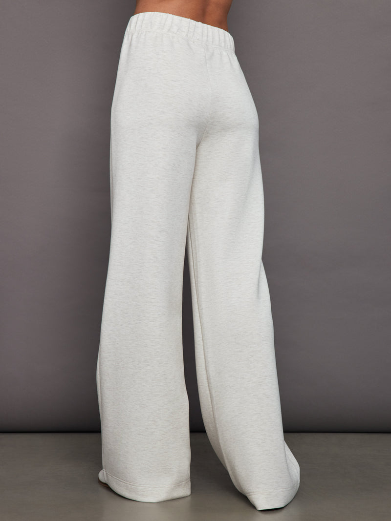 Pintuck Knit Pant in Interlock - Moonbeam Heather