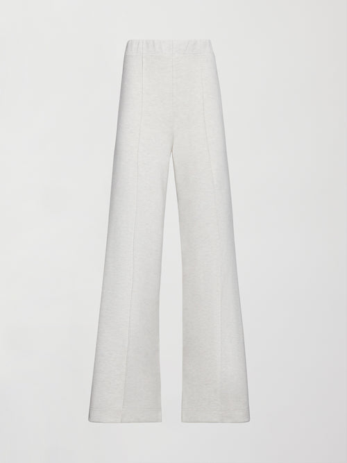 Pintuck Knit Pant in Interlock - Moonbeam Heather