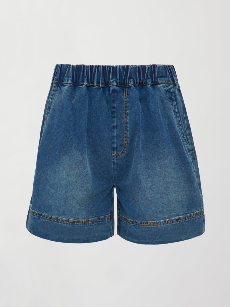 Chambray Short - Medium Wash