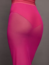 Mesh Column Skirt - Fuchsia Pink