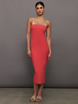 Strapless Dress in Melt - Tomato