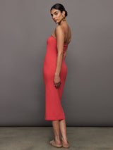 Strapless Dress in Melt - Tomato