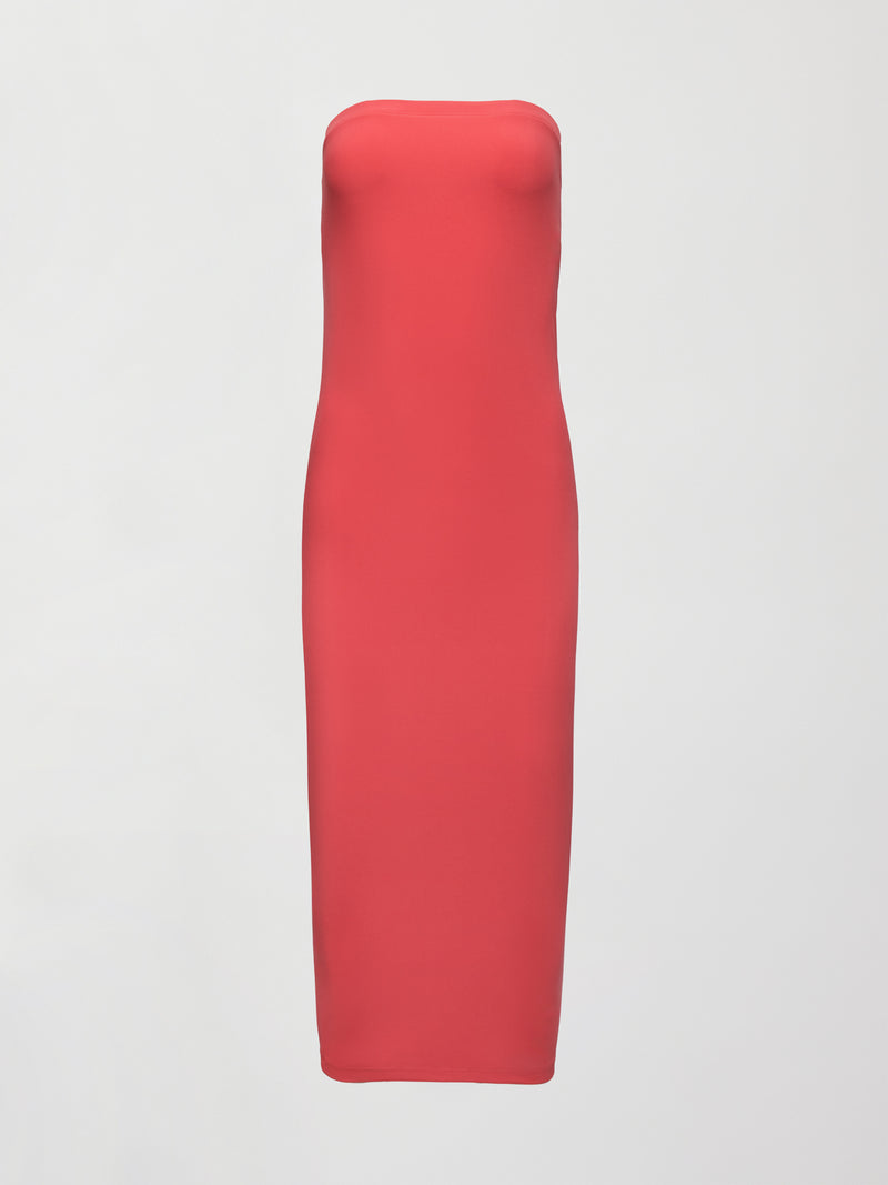 Strapless Dress in Melt - Tomato