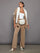 High Waisted Scuba Pant - Beige