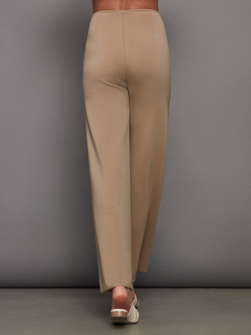 High Waisted Scuba Pant - Beige