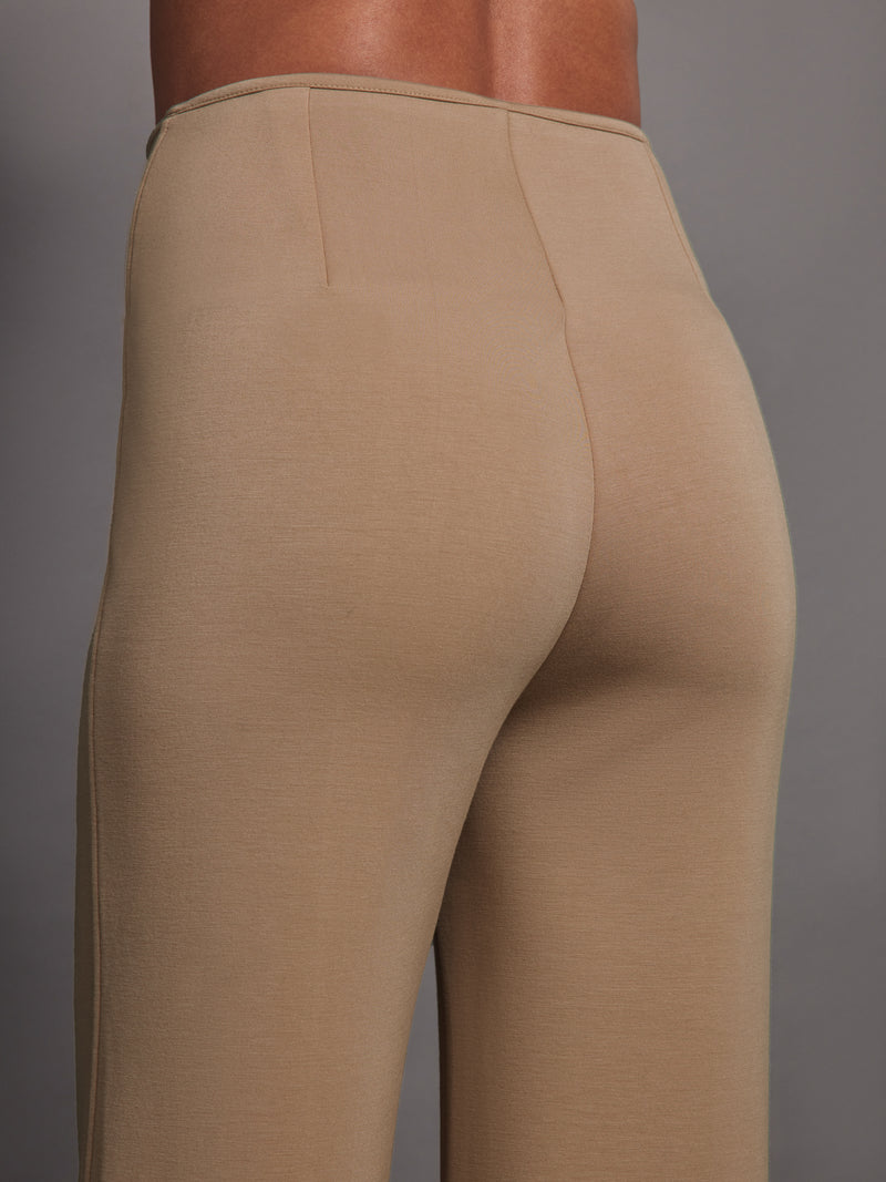 High Waisted Scuba Pant - Beige