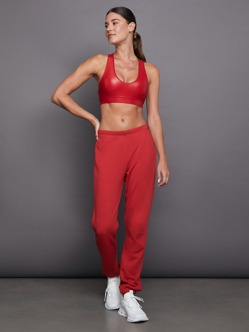 Slim Leg Sweatpant - Haute Red