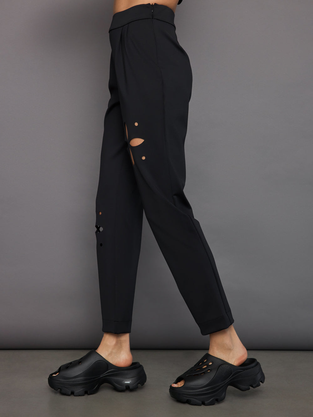 Lightweight Laser Cut Travel Pant - Black