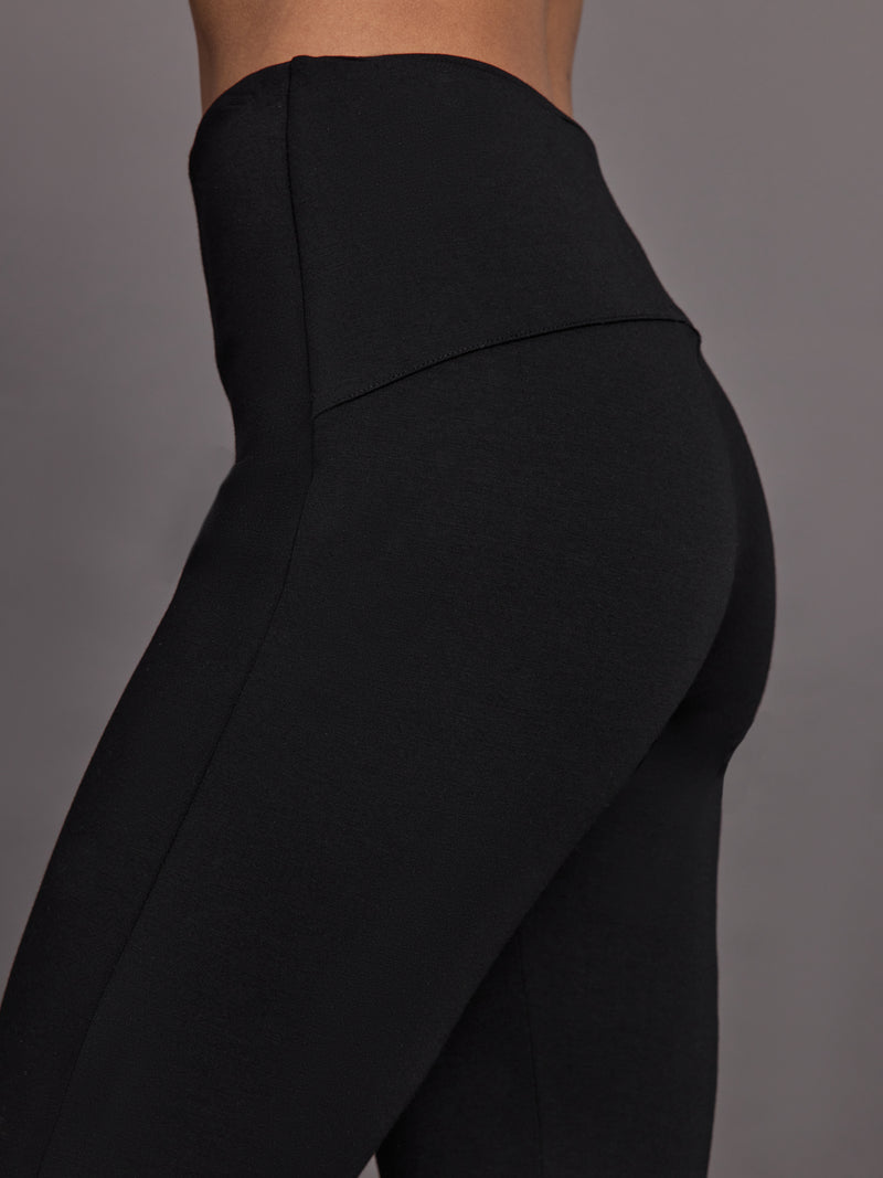 Split Leg Pant in Scuba - Black