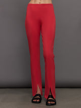 Split Leg Pant in Scuba - Tomato