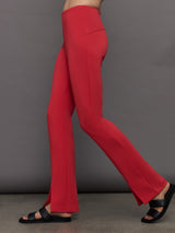 Split Leg Pant in Scuba - Tomato