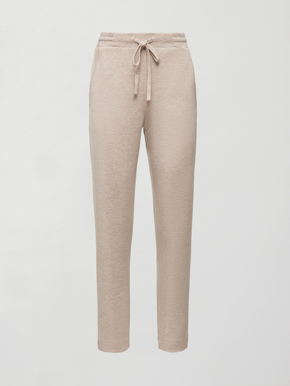 Tapered Leg Jogger in Interlock - Taupe Heather