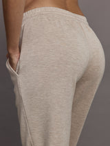 Tapered Leg Jogger in Interlock - Taupe Heather