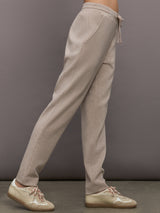 Tapered Leg Jogger in Interlock - Taupe Heather