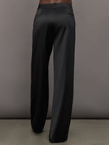 Satin Straight Leg Pant - Black