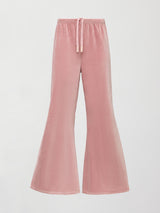 Wide Leg Pant in Velour - Blush