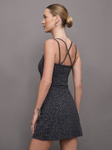 Strappy Dress in Melt - Charcoal Leopard