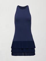 Pleated Tier Tennis Dress - Navy